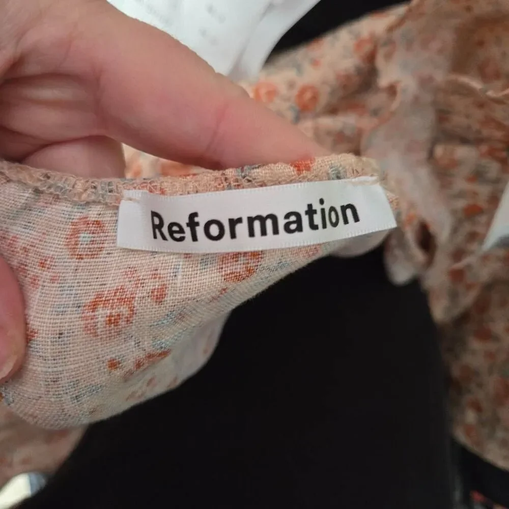 Reformation Channa Dress Size Medium Floral Babydoll Wedding Guest